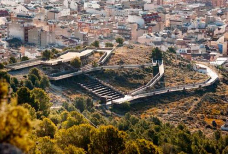 The Yecla Valora walkway route on the castle hill on the southern edge of the town