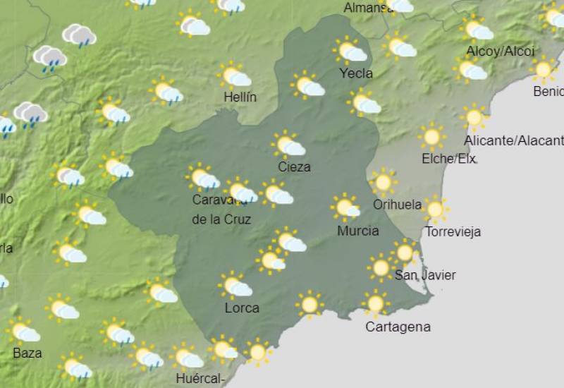 More showers and cooler days: Murcia weekly weather forecast October 14-20