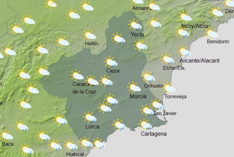 Murcia weekend weather forecast changes: Dry until Sunday