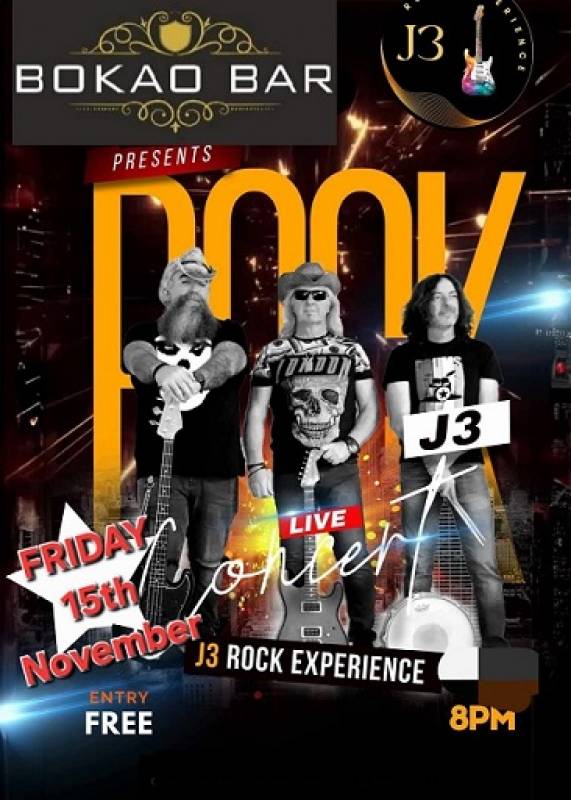 November 15 Steak Night and J3 Rock Experience at the Bokao Bar Condado de Alhama Golf Resort