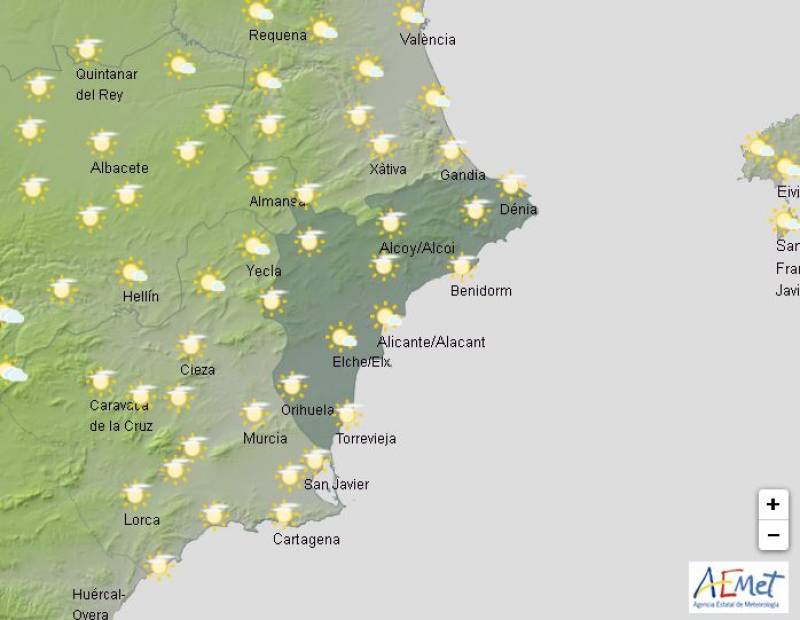 Temperatures climb as storms abate: Alicante weather forecast Nov 14-17