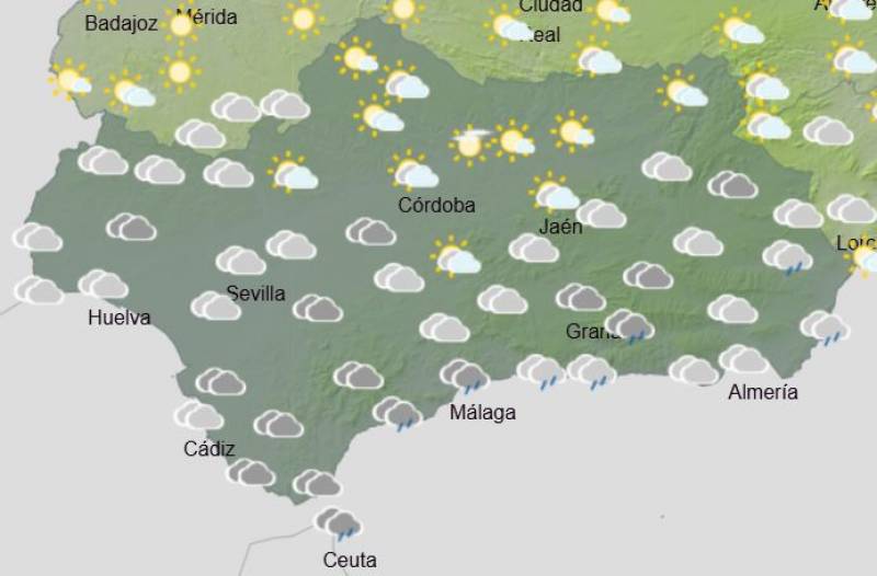 Rainy and cloudy in the run-up to Christmas: Andalusia weekly weather forecast December 15-22