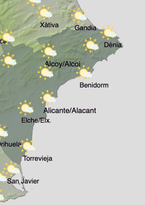 Alicante weather forecast December 16-19: Another week in the sun for the Costa Blanca