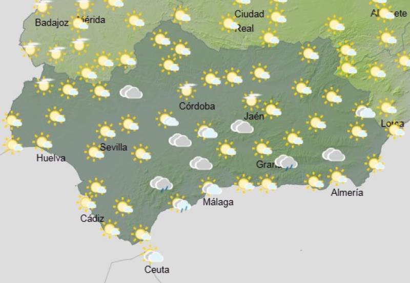 Andalucia weather forecast February 24-27: A mix of sun, clouds and rain with mild temperatures