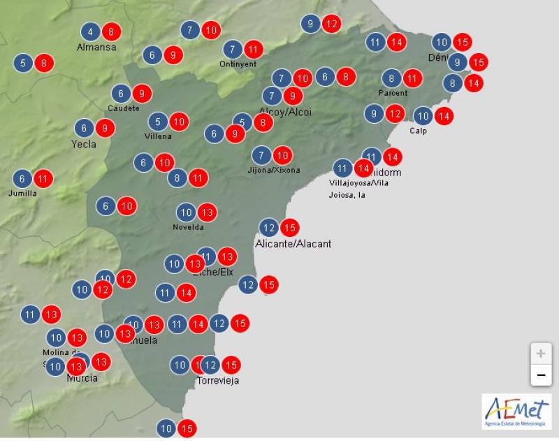 Cold snap hits Alicante: Weekend weather forecast Feb 27-March 2