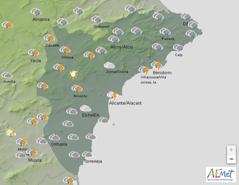 Temperatures plummet as rain continues: Alicante weather forecast March 13-16