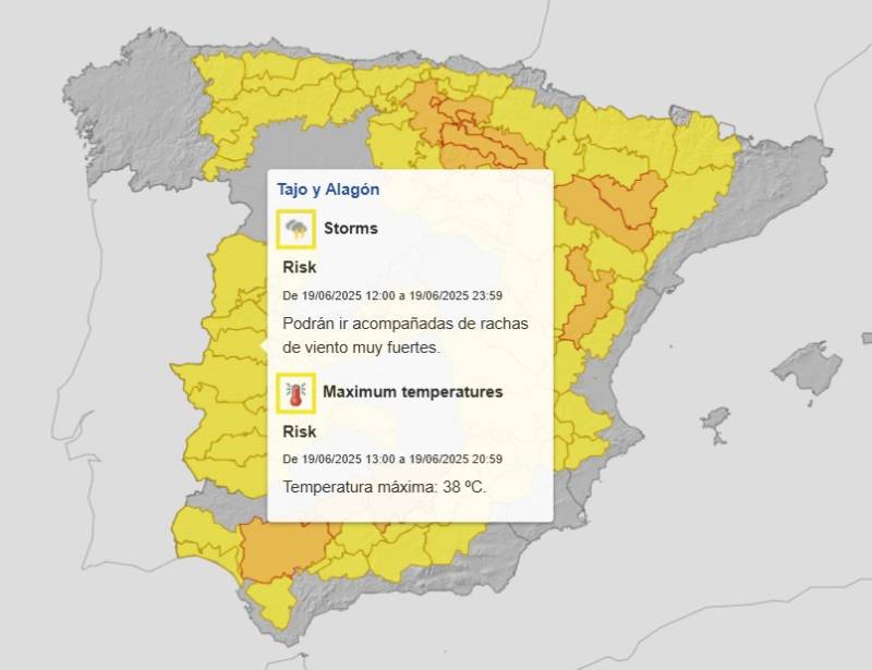 Scorching heat and storms dominate Spain's weather forecast as summer arrives this weekend, June 19-22