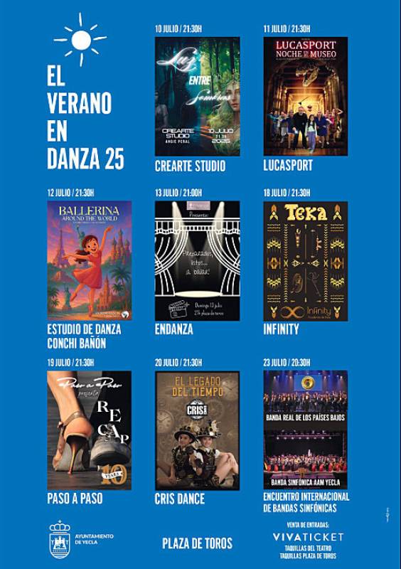 July 2025 Verano en Danza, dance events in Yecla