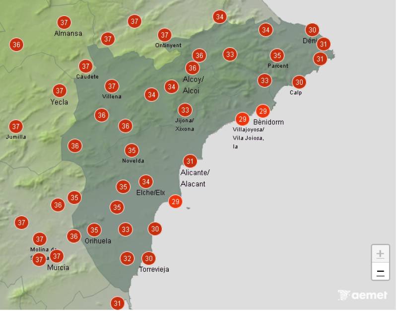 Alicante province escapes heatwave: Weekend weather forecast August 7-10