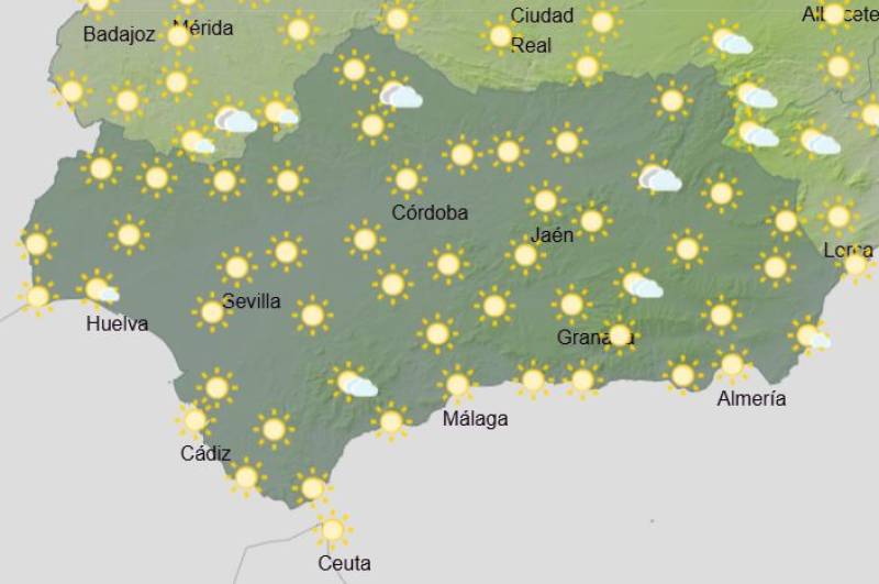 Andalucía weekly weather forecast August 25-28: Pleasant sunshine and warm temperatures