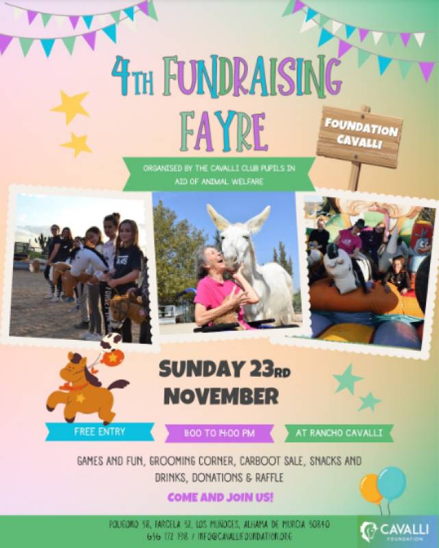 November 23 Fundraising Fayre for horse charity in Alhama de Murcia village of Los Muñoces