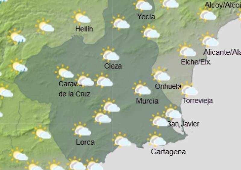 Orange alert for rain and calima: Murcia weekend weather forecast November 13-16