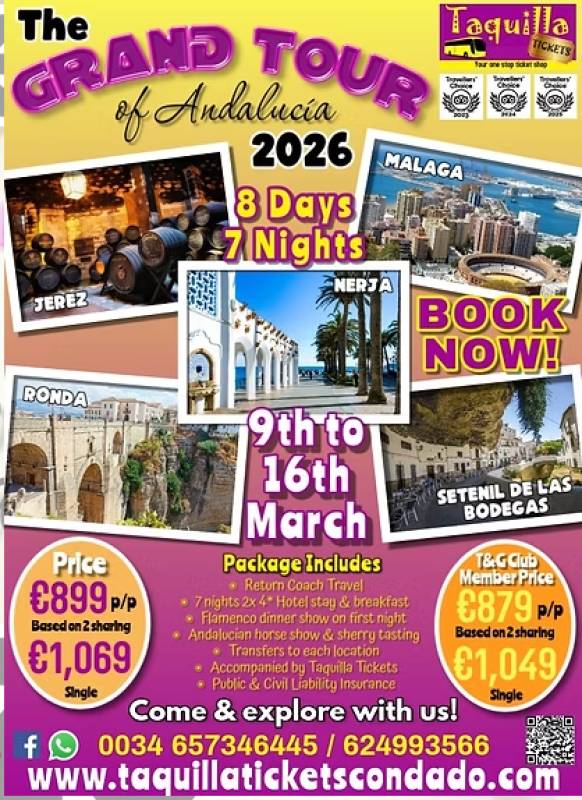 From Cieza blossoms to Andalucía and Benidorm: Taquilla Tickets reveals March and April trips