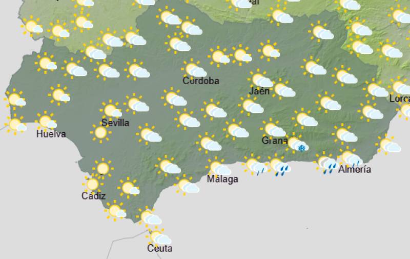 Andalucía weekend weather forecast March 26–29: Sunny spells with cooler nights and coastal gusts