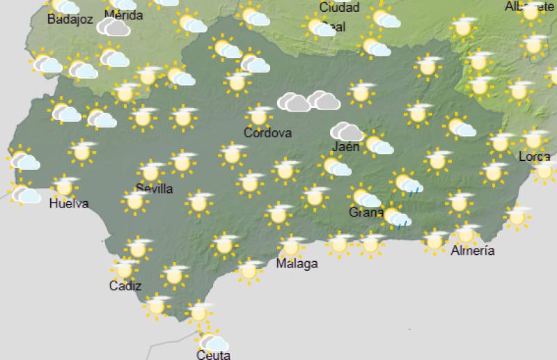 Andalucía weekly weather forecast April 20-23: Hot inland, breezier coast and a few showers
