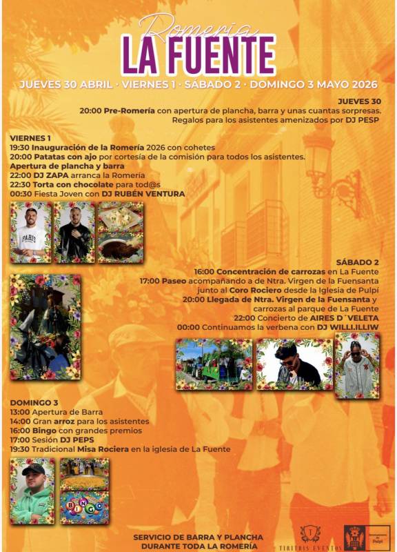 Join the community for the Romería La Fuente festivities