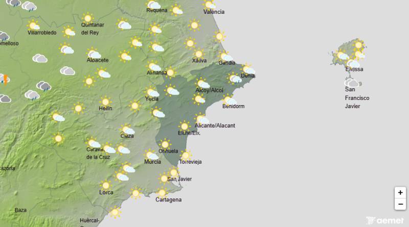 Clear skies and sun with a chance of some scattered showers: Alicante weather forecast May 11-14