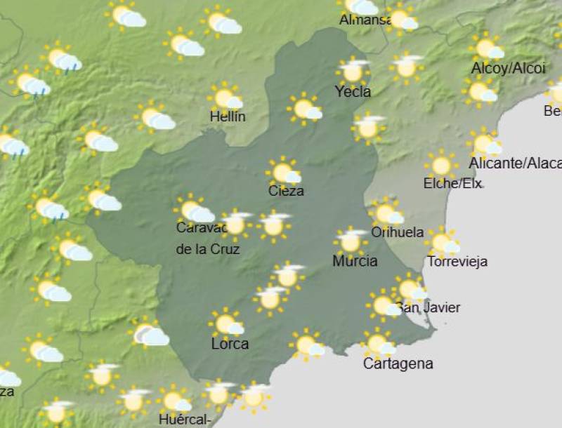 Heatwave and calima bring soaring temperatures to Murcia this weekend: June 18-21 weather forecast