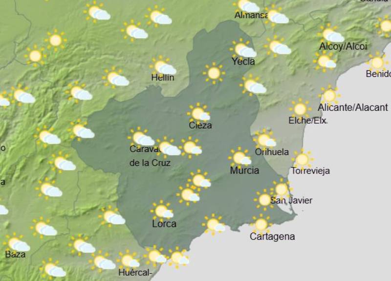 High temperatures continue in Murcia this weekend - up to 36 degrees! Weather forecast June 25-28