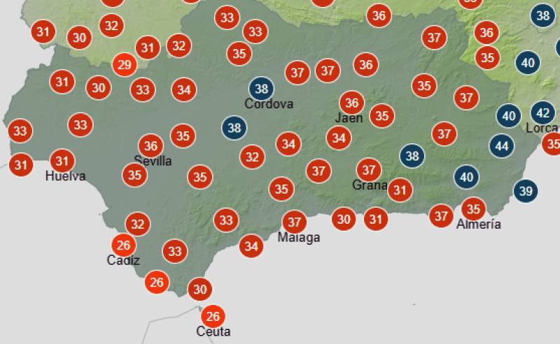 Andalucía weekend weather forecast July 23-26: Storms and heat ease, but warnings linger