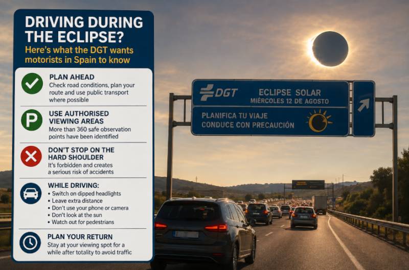 Driving during the eclipse? Here is what the DGT wants motorists in Spain to know