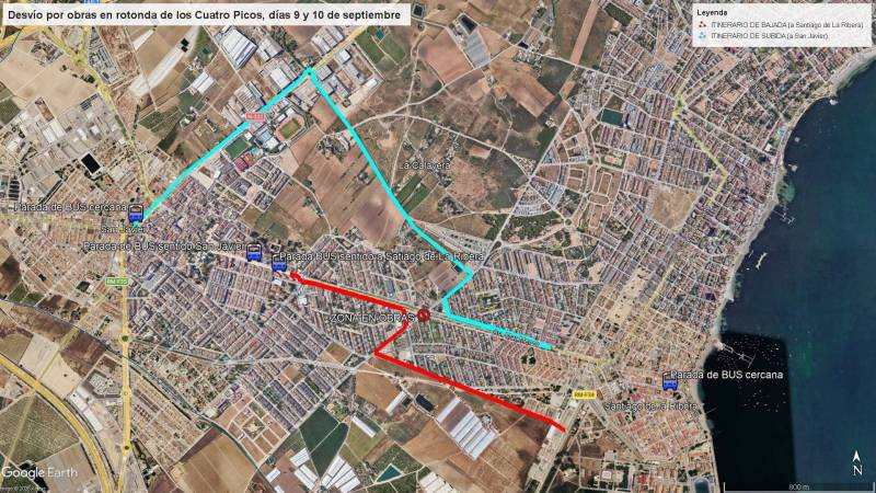 San Javier road closures as new Cuatro Picos roundabout works begin