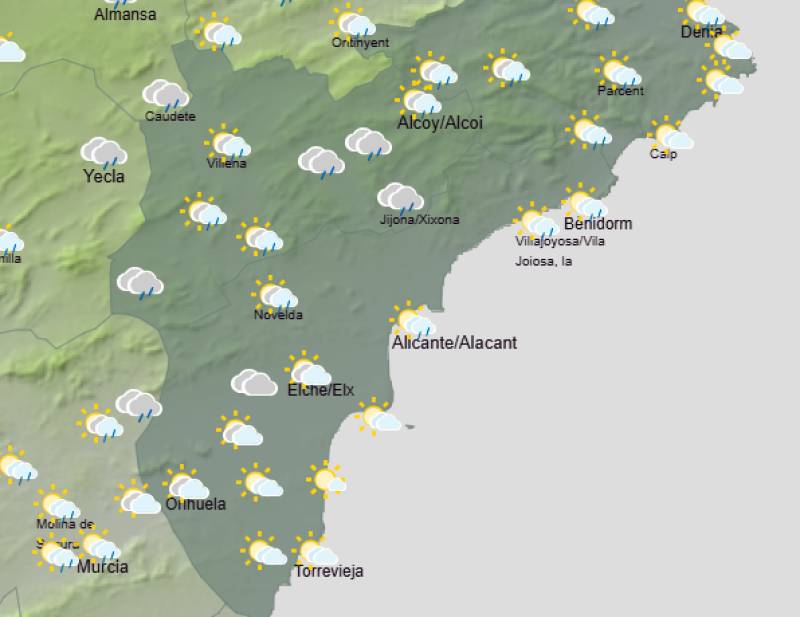 Mild start, wetter finish: Alicante weather forecast October 12-15